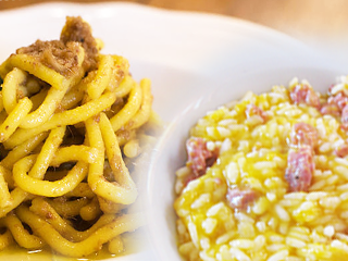 BIGUI CON LI SARDELI E RISOTTO ZUCCA E SALSICCIA1