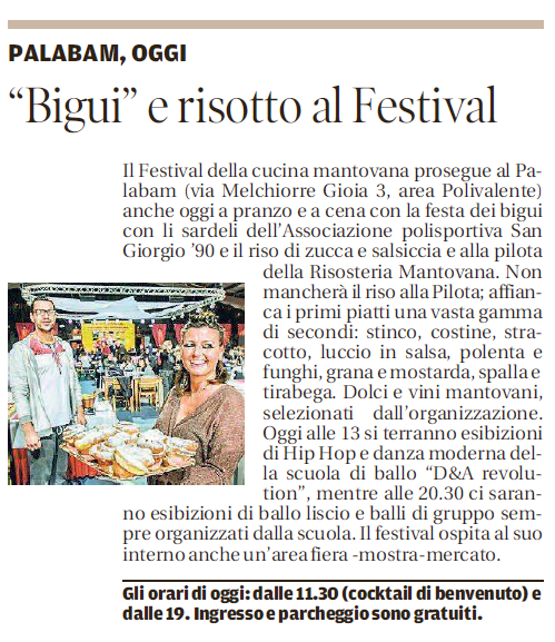 28 01 2018 gazzmn Bigui e risotto al Festival