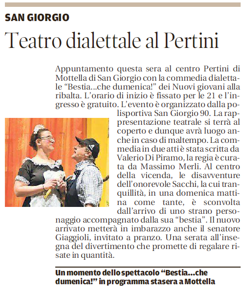30 05 2018 gazzmn Teatro dialettale al Pertini